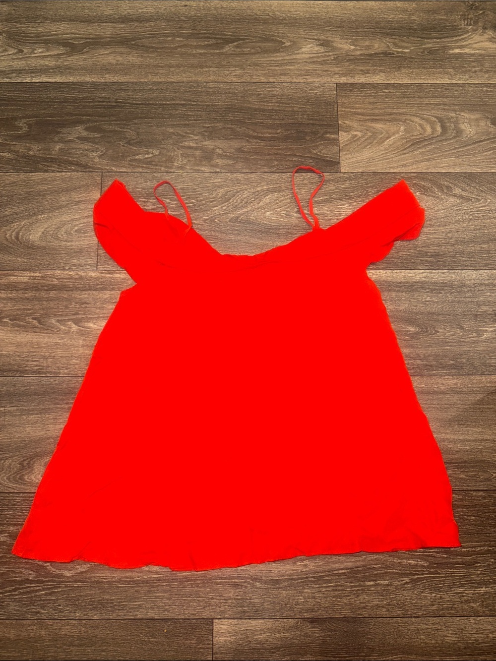 Paper Crown Red Off-Shoulder Spaghetti Strap Top